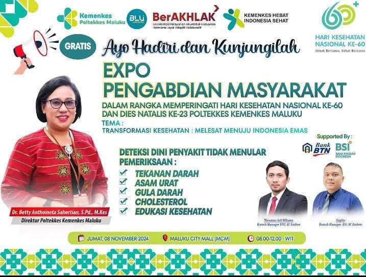EXPO CEK KESEHATAN GRATIS SEMARAKKAN DIES NATALIS KE-23 POLTEKKES KEMENKES MALUKU DI MALUKU CITY MALL